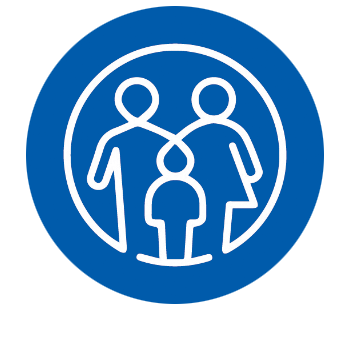 Grafik-Icon: Familienfreundlichkeit stützen